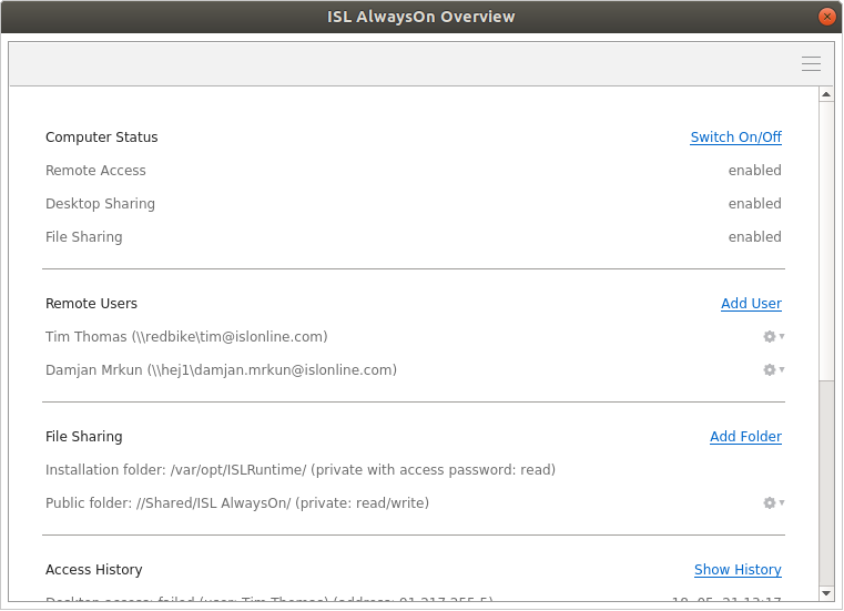 ISL Online AlwaysOn pour Linux